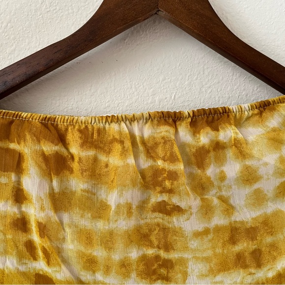 Free People Sunburst Yellow Tie-Dye Off-Shoulder Boho Festival Summer Romper - Picture 4 of 4